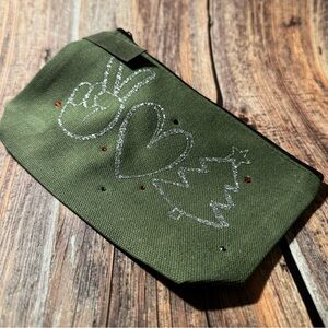 NEW Green 7”x5” Holiday Zippered Pouch With Custom Vinyl Item #PHK5945